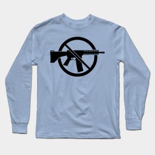 Gun Ban / Prohibition Sign (No Weapons / Peace / Black) Long Sleeve T-Shirt